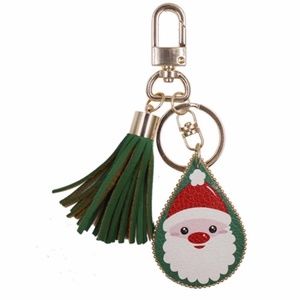NWOT Christmas Santa Tassel Keychain
